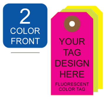 Picture of 2/0 Custom Printing on #2 Fluorescent Tag Stock