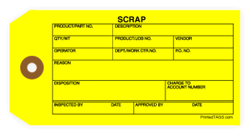 Yellow Scrap Tag