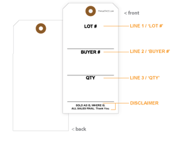 Picture of Personalized Lot/Buyer Tag