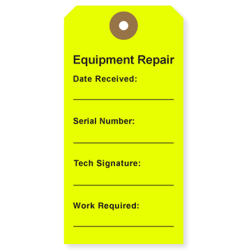 Picture of Equipment Repair Tags