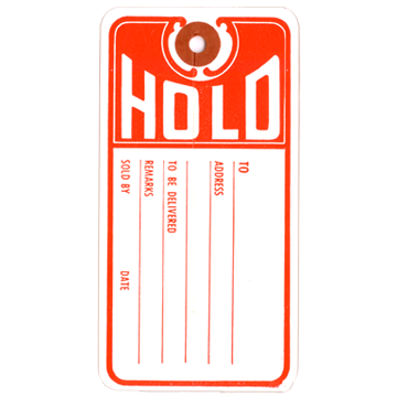 Picture of Hold Tag w/ Rounded Corners & Slit