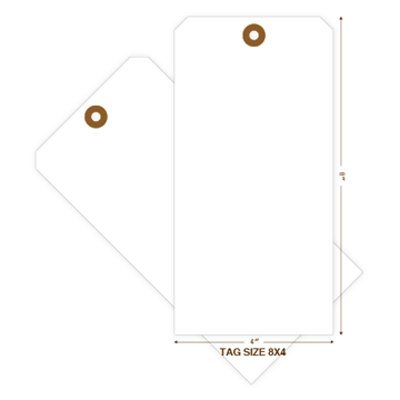 Picture of 8X4, 13pt. White Tag