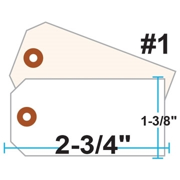 Picture of Blank Tags (Size #1), 13pt. White OR Manila Tag Stock