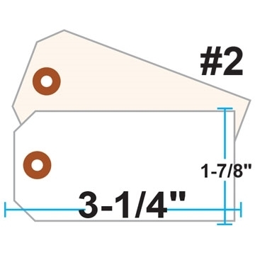 Picture of Blank Tags (Size #2), 13pt. White OR Manila Tag Stock