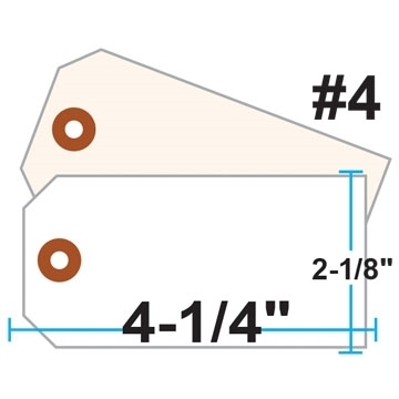 Picture of Blank Tags (Size #4), 13pt. White OR Manila Tag Stock