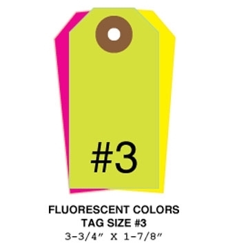 Picture of 3.75 X 1.875 in. (Size #3), Blank Fluorescent Tags