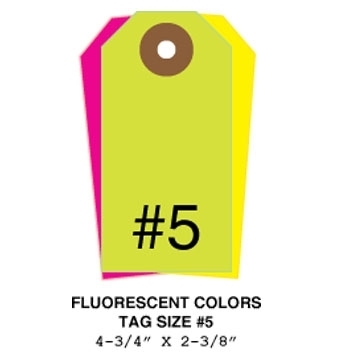 Picture of 4.75 X 2.375 in. (Size #5), Blank Fluorescent Tags