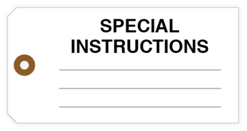Special Instructions Inspection Tag