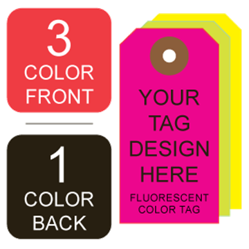 Picture of 3/1 Custom Printing on #2 Fluorescent Tag Stock