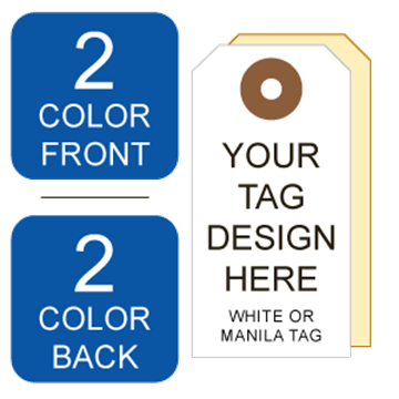 Picture of 2/2 Custom Printing on #2 White or Manila Tag Stock