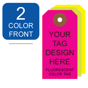 Picture of 2/0 Custom Printing on #3 Fluorescent Tag Stock