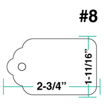 Merchandise tag #6 with string- 1-1/4x1-7/8 - white